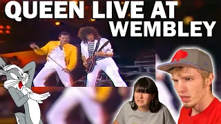 QUEEN LIVE AT WEMBLEY 1986 PART 1 (COUPLE REACTION!) [ONE VISION, TIE YOUR MOTHER DOWN, TEAR IT UP+)