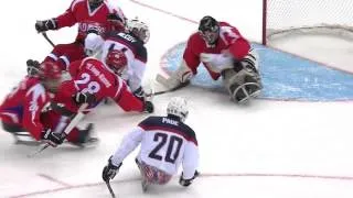 Sochi 2014 Paralympics Sled Hockey - USA vs Korea Highlights