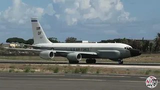 Aviation MT - USAF Boeing TC-135W Stratolifter departing Luqa - Malta International Airshow 2023