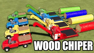 LAND OF COLORS! WOOD CHIPS MAKING from MEGA LUMBER! GIANT TRACTORS! FS19