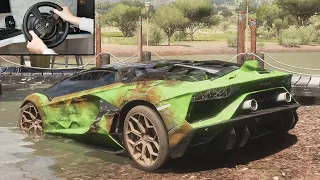 Rebuilding Lamborghini Aventador SVJ | Forza Horizon 5 | Thrustmaster T300RS Gameplay