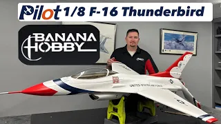 Pilot Rc 1/8th Turbine F-16 Thunderbird unboxed (no music)