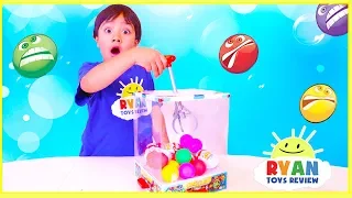 Ryan plays Crazy Craw Machine with Kinder Eggs Surprise Toys