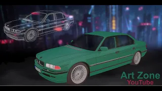 How to Draw BMW E38 Alpina | Digital Drawing Illustration Vector