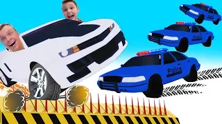 POLICE Put SPIKES in ROBLOX against CARS