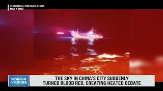 Sky turns blood red in China's Zhoushan