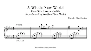 A Whole New World - kno Music Piano - Sheet music transcription