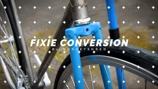 Vintage Road Bicycle to Fixie Conversion - Raw Steel Fixed Gear Bike