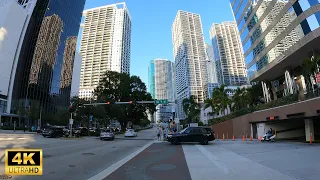 Miami, Downtown and Brickell - Walking Tour in 4K
