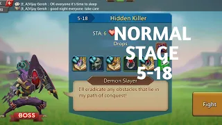 Lords mobile normal stage 5-18 f2p|Hidden killer normal stage 5-18