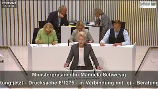 Regierungserklärung - Manuela Schwesig