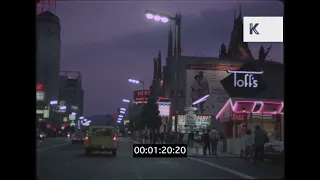 1970s Los Angeles Hollywood Boulevard At Night POV