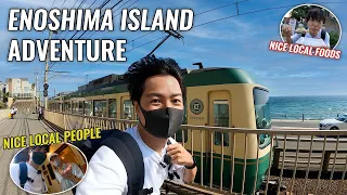 Local Seafoods, Train, and Beautiful Beach Near Tokyo, Kamakura Enoshima Island Adventure! Ep.308