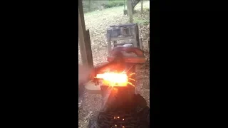 Forging Damascus steel by hand
