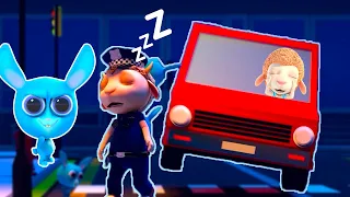 Sleeping Policeman Walks Around the City😴👮‍♂️🐰We Will Help You Out😴👮‍♂️Pranks of Funny Rabbits