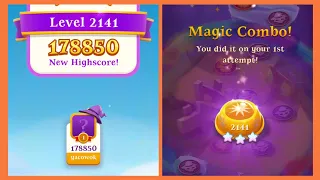 Bubble Witch 3 Saga Gameplay 😍 Level 2141 ⭐⭐⭐ ( Unlimited Boosters )