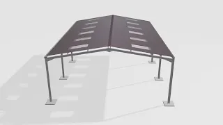 Steel Frame construction 3D animation