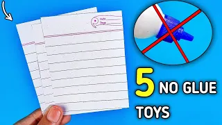 5 (No Glue) Paper Crafts - Paper Toys