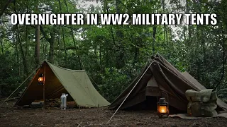 wild camping with authentic vintage ww2 military canvas tents