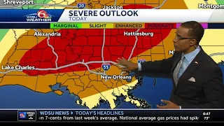 Severe weather expected across Southeast Louisiana today