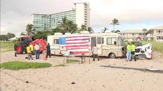 Deerfield Beach removes RV that has been parked on sand for years