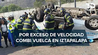 Se vuelca combi en Iztapalapa; hay 2 muertos y 14 heridos