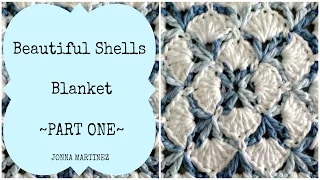 Beautiful Shells Blanket (PART 1) 🐚How To Crochet a Blanket | shells stitch blanket #crochet