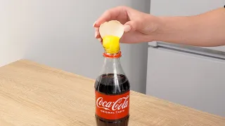 Add egg yolk to Coca-Cola. You will surprise your guests