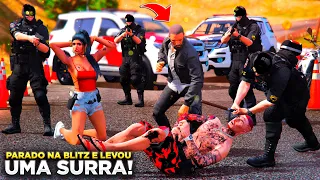 GTA V: VIDA DO CRIME | ARMARAM PRA MIM!! FUI PARADO NA BLITZ POLICIAL E APANHEI MUITO!!💥|#74