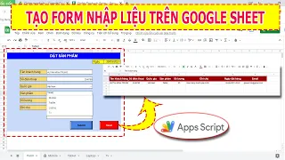 TẠO FORM NHẬP LIỆU TRÊN DỊCH VỤ ĐÁM MÂY GOOGLE SHEET