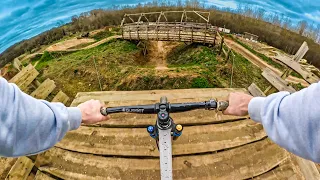RIDING THIS RARE BIKEPARK WITH INSANE WOODEN FEATURES!!