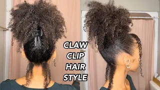 Cute & Easy Claw Clip Puff Ponytail On Curly/Natural Hair | Easy Curly/Natural Hairstyles