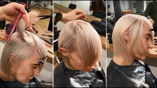 Beauty Short Layered Bob Women's Haircut Full Tutorial  Textured & Precision Cutting Techniques