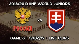 2019 IIHF World Juniors - Russia Vs Slovakia 01/02/19 - Live Clips