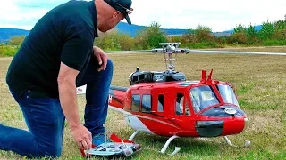 HUGE STUNNING RC BELL-205 UH-1D SCALE MODEL TURBINE HELICOPTER FLIGHT DEMONSTRATION BY BERND PÖTING