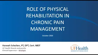 Role of Physical Rehabilitation in Chronic Pain Management