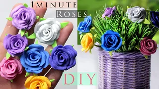 DIY Mini Rose Flowers From Fomic Sheet #Shorts| How to make roses in just 1 minute#ShortsVideos