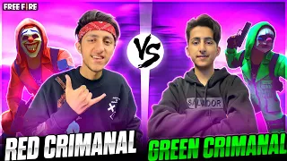 Red Criminal Vs Green Criminal | Slap Challenge With My Brother 😂 Crying Moment - Garena Free Fire