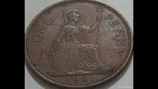 UK & One penny 1961 , Queen Elizabeth II coin worth big money rare