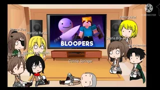 Aot react to Speedrun: Bloopers ( Minecraft Animation)