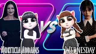Wednesday Addams and Morticia Addams 🖤 VS My Talking Angela 2 😍 cosplay makeover 💯 New Gameplay 💜No