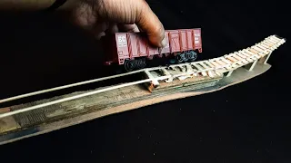 DIORAMA - 30° angle Broken Wooden Bridge 1/87 #railking  #centytoy