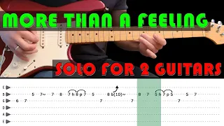 MORE THAN A FEELING - Guitar lesson for 2 guitars - Guitar solo with tabs (fast & slow) - Boston