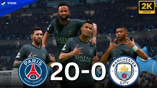 FC 24 - RONALDO, MESSI, NEYMAR, MBAPPE, HAALAND, ALL STARS | PSG 20-0 Man City - Champions League