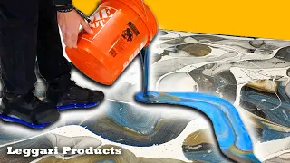 Epoxy Resin Dirty Pour Floor Done Over Concrete | A DIY Friendly Technique That Looks Incredible!