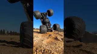 Saved by the Wheelie Bar! #Shorts #MonsterJam #monstertruck #RC #Losi