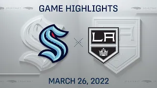 NHL Highlights | Kraken vs. Kings - Mar. 26, 2022
