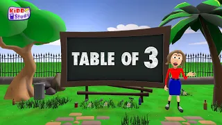 Table of 3 | Musical Table of Three | 3X1 = 3  | Learn Multiplication Table of 3 | Kiddo Study