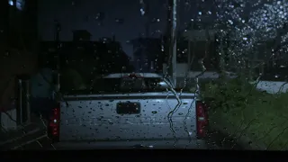 Rain sound in the car on a rainy night insomnia and white noise for sleep (black screen after 1hour)