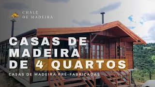 8 Casas de Madeira com 4 quartos a partir de R$30 mil | Chalé de Madeira